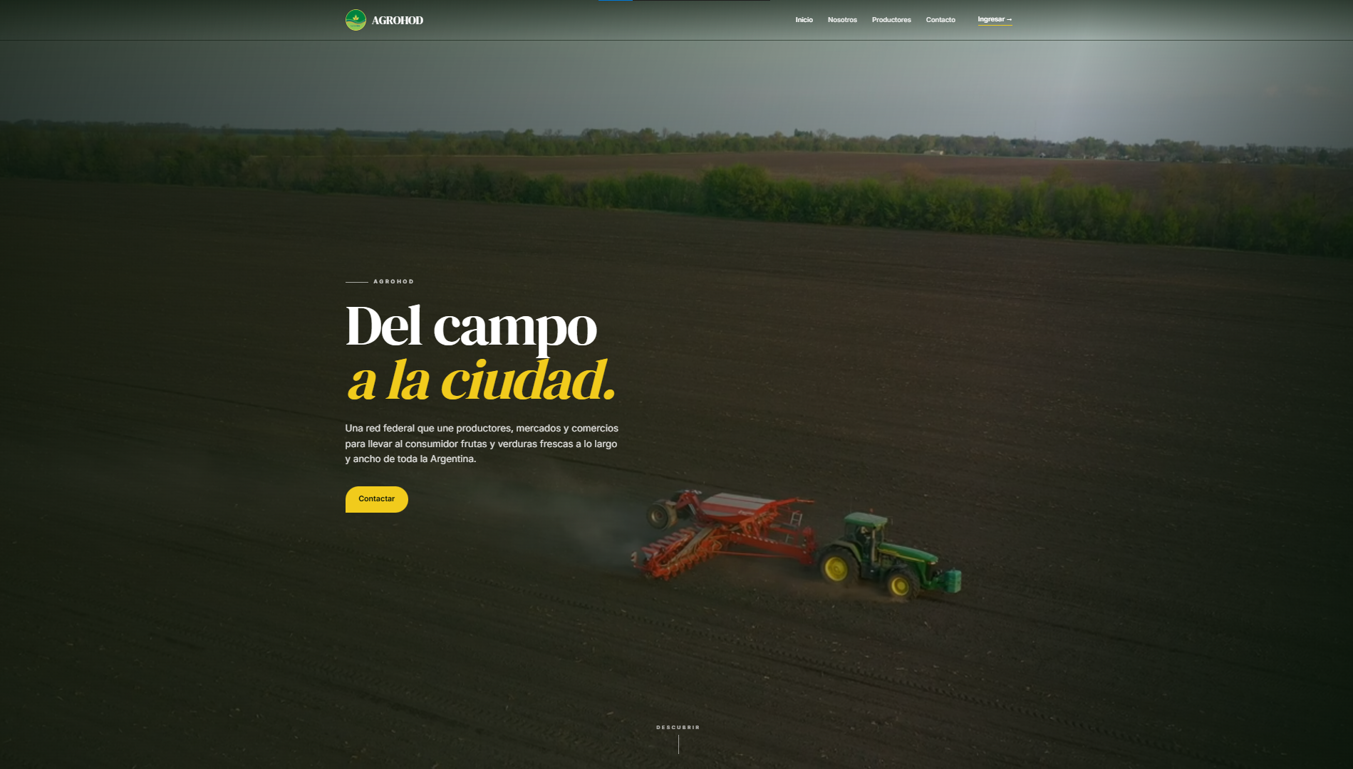 Interfaz de AgroHOD: catálogo de productos, listas de precios y panel de vendedores en escritorio y mobile.